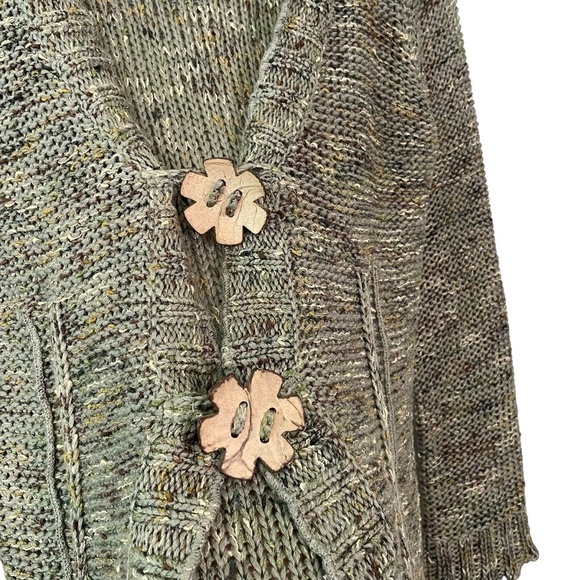 BcbgMaxAzria Boho Green Multi Knit Cardigan Size XL - Picture 3 of 6